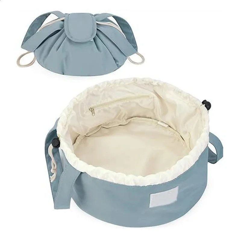 Trousse de maquillage à cordon coulissant pour femme, grande capacité, trousse de toilette, trousse de rangement de voyage pour dames, 241120_voghion.com