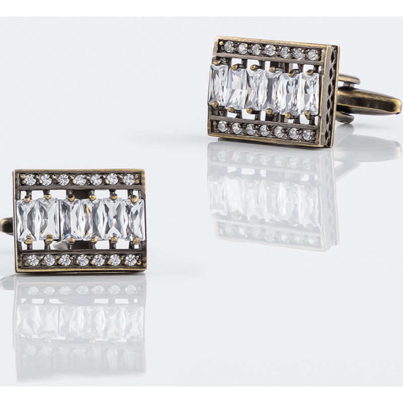 Nouveaux boutons de manchette de chemise français de luxe pour hommes en bronze carré zircon eau diamant léger_voghion.com