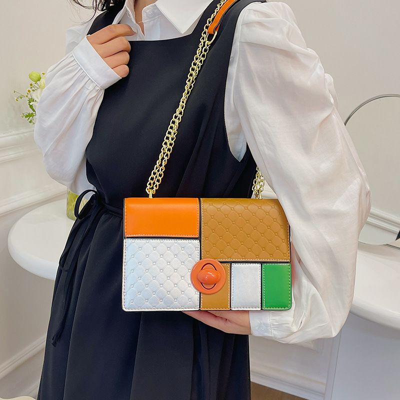 High-End-Tasche für Damen 2023 neue modische Schulter-Umhängetasche Kontrastfarbennähte große Kapazität kleine_voghion.com