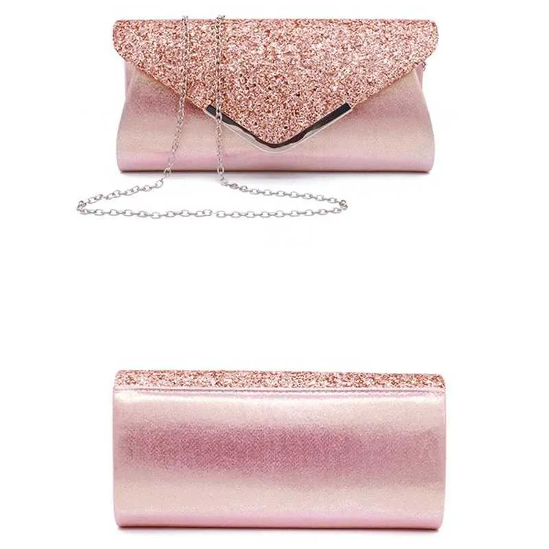 Elegant Women's Clutch Evening Bag With Chain Shoulder Strap_voghion.com