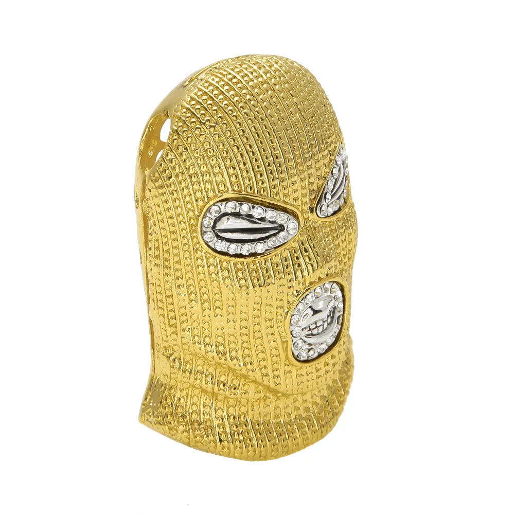 Balaclava Masken Halskette In Rotgold Mit Cuban Chain Kette_voghion.com