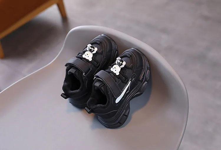 Otroški teniski čevlji za fante in deklice 2024 z risanim medvedkom Littlesprouts, tanki otroški čevlji Veet s platformo in toplimi zimskimi čevlji_voghion.com