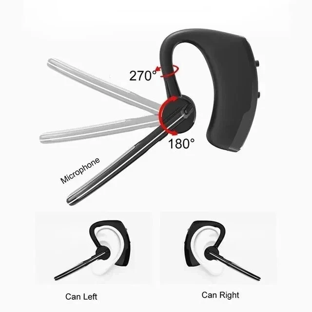 Trucker Wireless Headset Bluetooth 5.1 Earpiece Dual Mic Earbuds Noise Cancelling_voghion.com