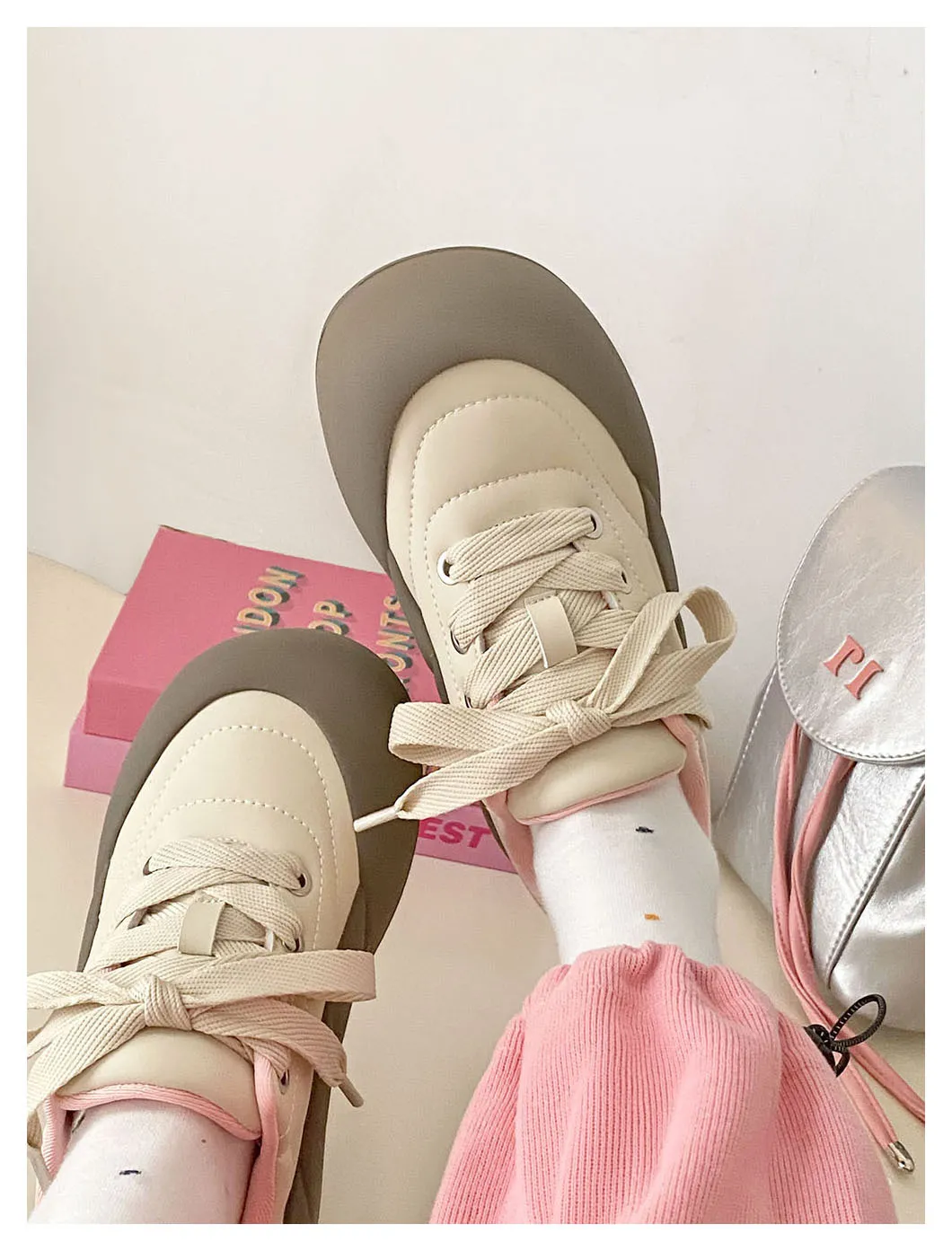 Comfortable Breathable Mesh Running Shoes With Thick Sole Platform_voghion.com