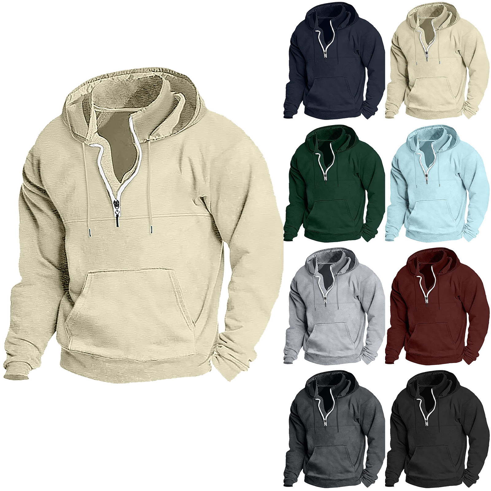 Ropa para hombre 2024 otoño e invierno nueva sudadera con capucha chaqueta casual engrosada sudadera suelta para hombre