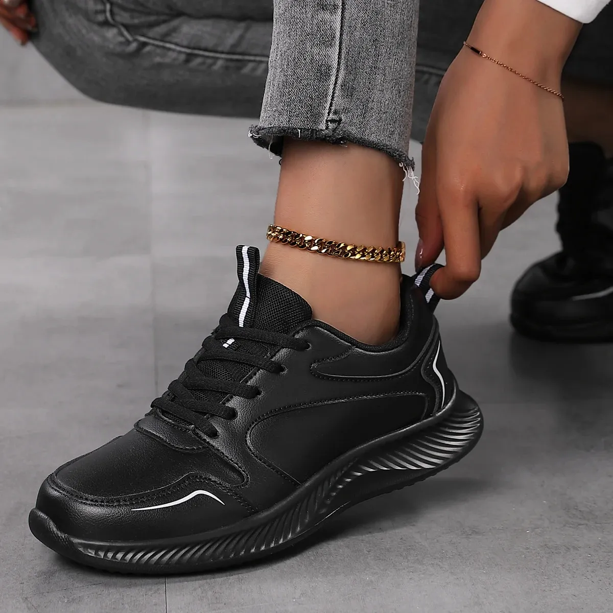 Pantofi sport pentru femei, pantofi de tenis la modă, confortabili, sport, pantofi casual de primăvară-vară, pantofi pentru femei din PU, 240809_voghion.com