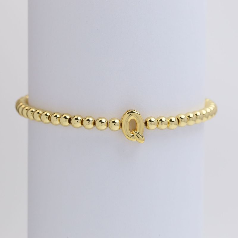 Copper Beaded Plating Letter Bracelets_voghion.com