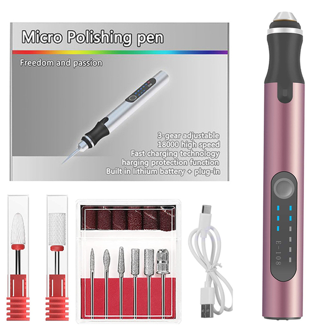Kit di lima per unghie professionale per trapano elettrico portatile per unghie in gel, manicure, pedicure, lucidatura, strumenti per modellare, strumenti per unghie da salone_voghion.com