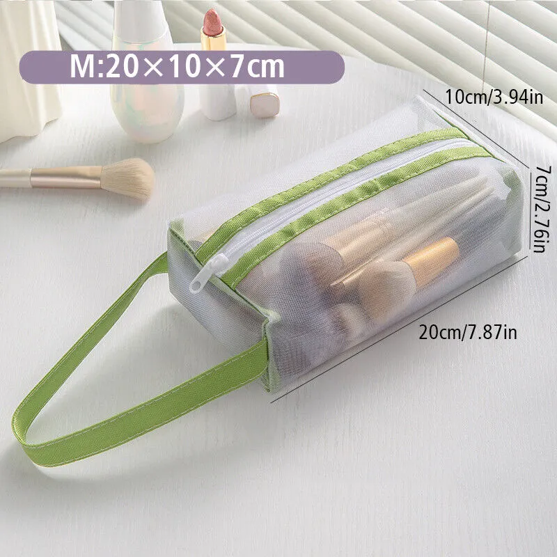 Neu Mesh Transparente Kosmetik Frauen Reise Make-Up Fall Lippenstift Lagerung Pouch Casual Zipper_voghion.com
