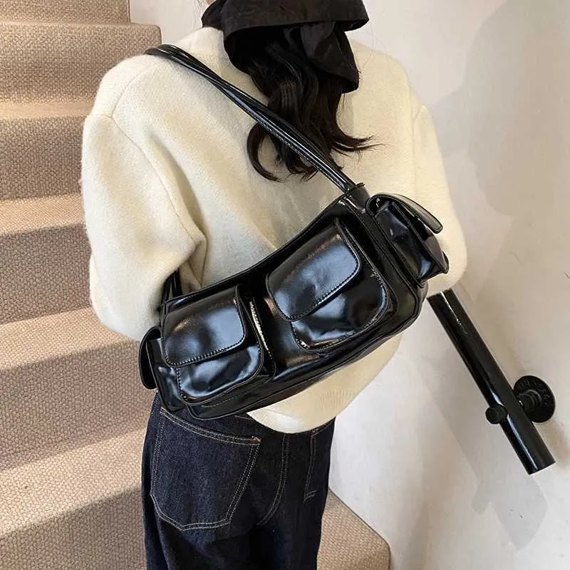 LEFTSIDE Petit sac à bandoulière en cuir PU à double poche pour sous-vêtements 2024 Y2K Nouveau sac à main et portefeuille pour femme Y241216_voghion.com