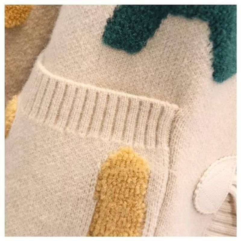 Women's Clothing Fat mm stylish horn button letter sweater jacket for women autumn and winter new large size loose lazy_voghion.com