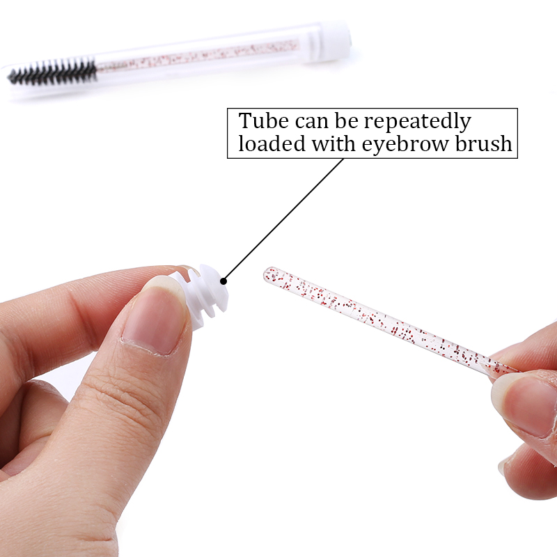 100 Stück Diamant-Augenbrauenbürsten-Tube, Einweg-Wimpernbürste, wiederverwendbare Wimpernbürste aus Kristall, austauschbare, staubdichte Make-up-Sets_voghion.com