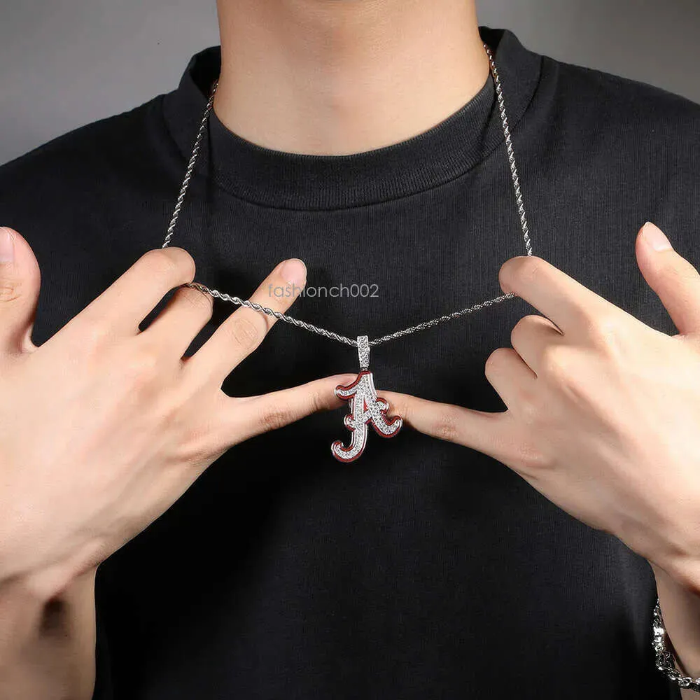 Öltropfen Buchstabe mit Hip Hop Nischendesign Anhänger Schmuck Accessoires Halskette Moissanit Diamant Gold Sier Cuban_voghion.com