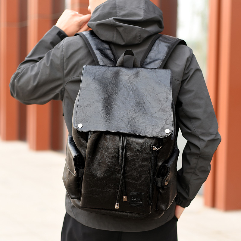 Men's Bags Men's Backpack Brand Fashion Travel Bag Casual Business Computer Bag Simple Soft Leather Student Schoolbag_voghion.com