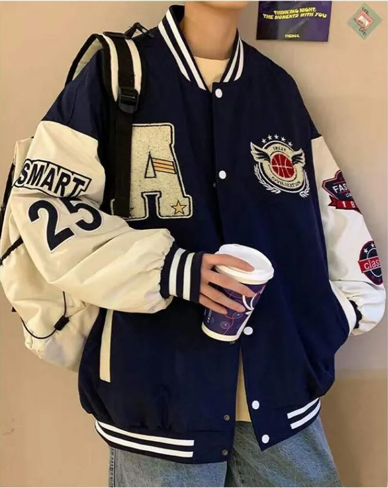 Herren Jacken Brief Lederjacke College Hop Haruku Bone Varsity Unisex Bomber Streetwear Hip Patchwork Baseball Damen_voghion.com