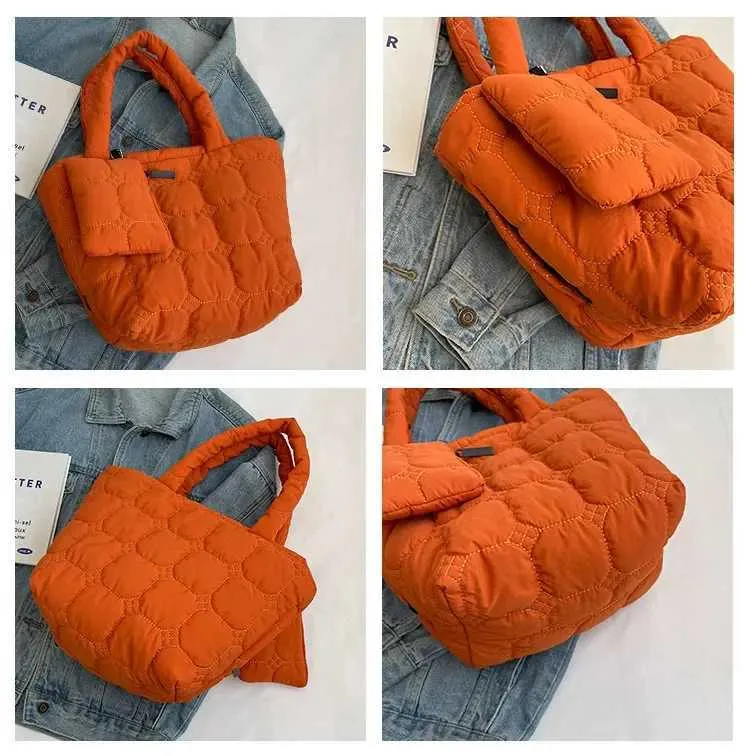 Mode Gesteppte Stickerei Thread Handtasche Leichte Puffy Top-Griff Große Kapazität Damen Kleine Einkaufstasche mit Mini_voghion.com