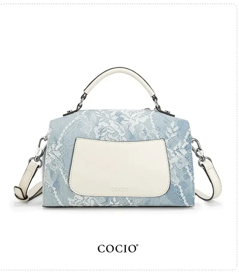 COCIO Designer Cowboy Blue Lace Handheld Pillow Fashionable And Versatile Cross Multi Functional Shoulder Bag_voghion.com