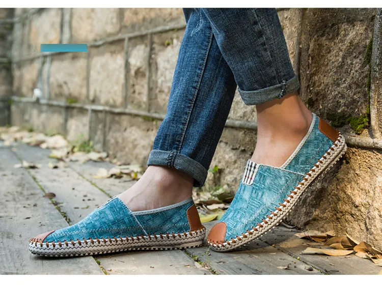 Pantofi sport casual pentru bărbați, pantofi sport cu toc înalt, respirabili, din denim, pentru bărbați, stil pescar, design de brand, espadrile, pantofi sport_voghion.com