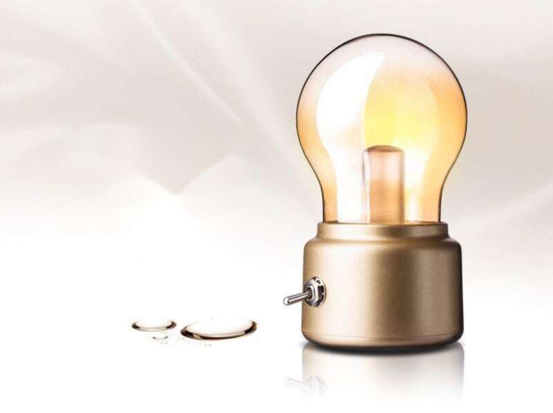 Light Night Mini wiederaufladbare Glühbirne, Schlafzimmer Schlaf, Nachttisch weiches Umgebungslicht, nostalgische Schreibtischlampe_voghion.com