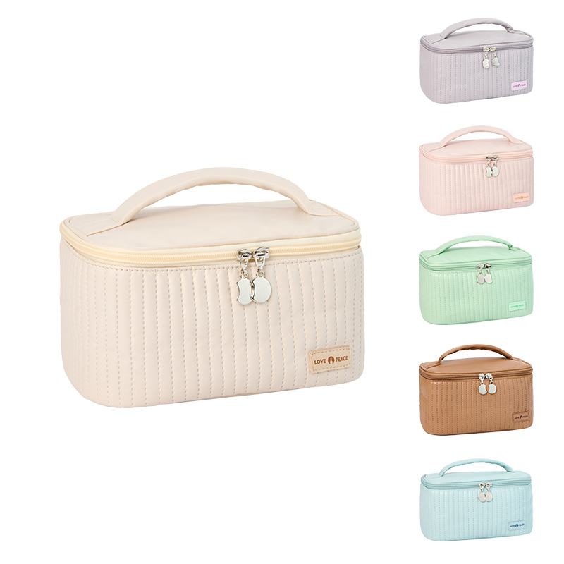 Neu Kuchen Make-Up PU Leder Große Kapazität Wasserdichte Tasche Handheld Cosmetic Organizer_voghion.com