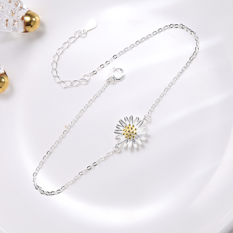 Wanying Jewelry Little Daisy Feet Catena S Argento Sterling Calzature alla moda coreana Semplice e fresco Regalo personalizzato_voghion.com