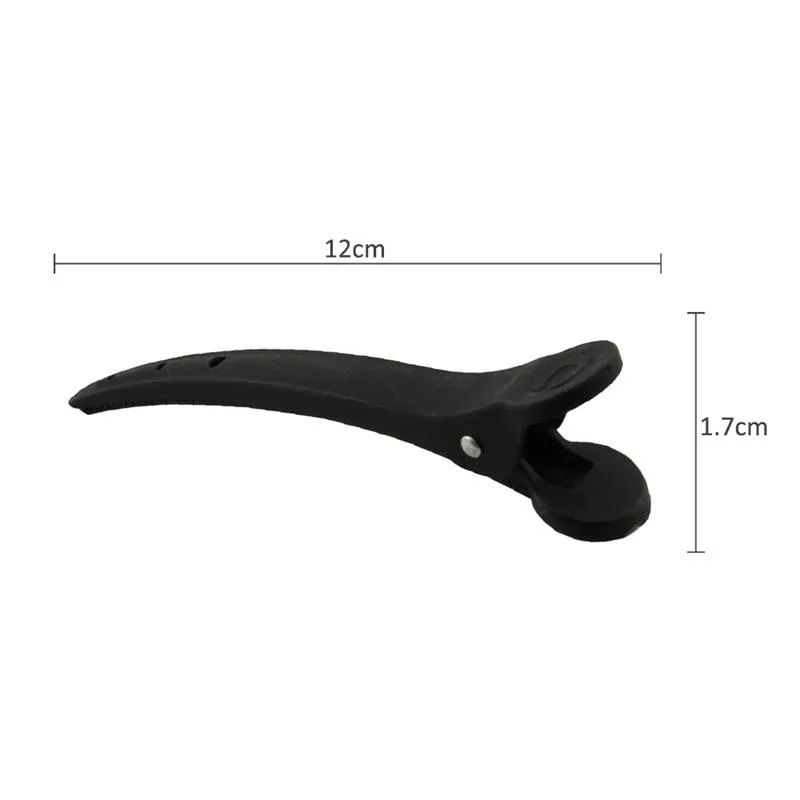 10pcs Black Clip Flat Duck Mouth Professional Carbon Salon Styling Cutting Hair Clips_voghion.com