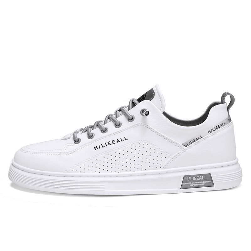 Men's 2024 new breathable Korean version white trendy fashionable versatile men's sports and leisure board shoes_voghion.com