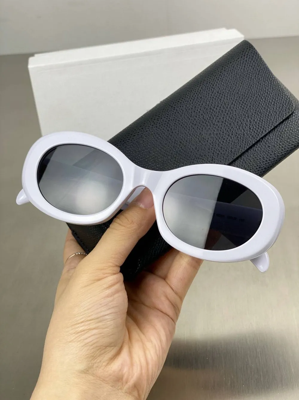 Sonnenbrille Frankreich Vintage für Frau Designer Sexy Cat Eye G Oval Acetat Schutzbrille Autofahren Damen_voghion.com