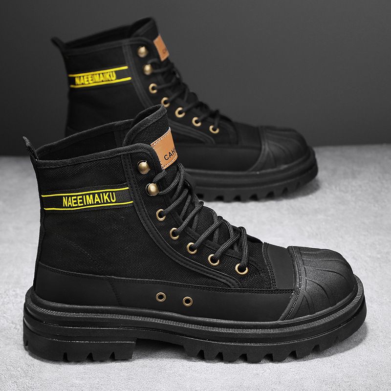 Martin High Top Herbst neue dicke Unterseite Canvas lässige Sportstiefel Herren Arbeitskleidung All Match Motorrad kurze_voghion.com