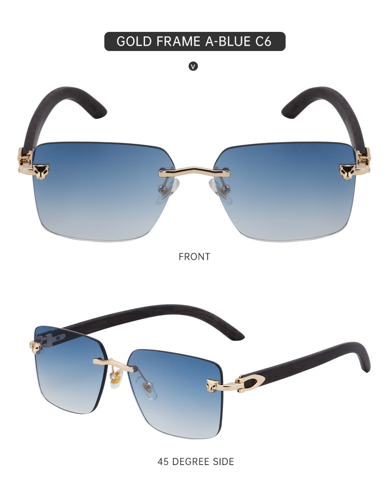 Vintage Square Rimless Sunglasses Men  Brand Fashion Frameless Sun Glasses For Male Anti Blue Light Eyeglasses UV400_voghion.com