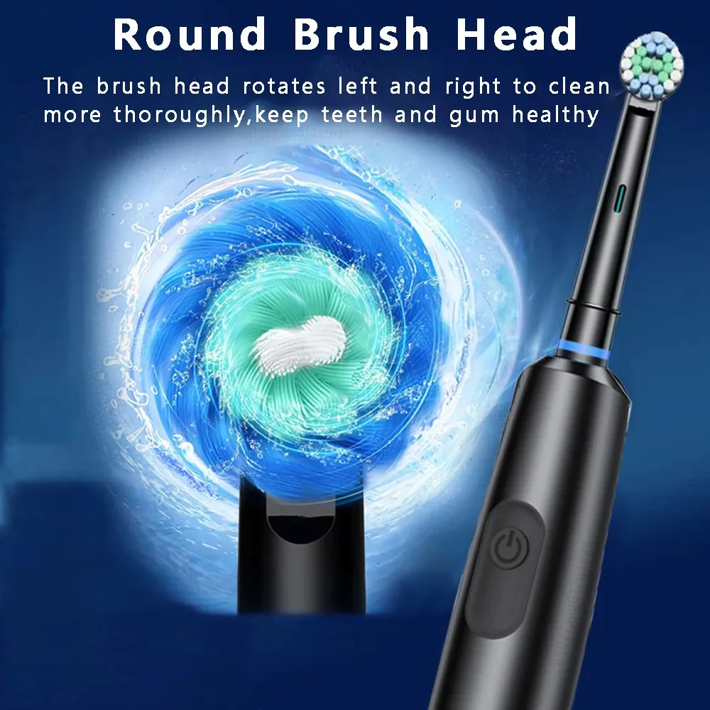 Electric Rotary Cleaning Teeth Waterproof Electronic Tooth Brush With Timer Rechargeable Toothbrush With 8 Head 250102_voghion.com