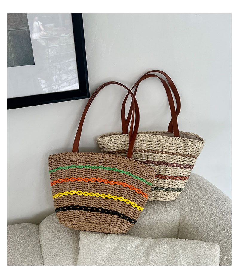 Hersteller großhandel gestreiften einzelnen schulter stroh tasche neue stil alle-spiel sommer stroh tasche woven tasche weibliche urlaub am meer strand tasche_voghion.com