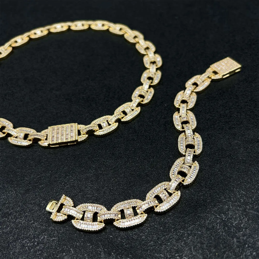 Collana di gioielli hip-hop in argento sterling Sier con catena a maglie cubane in moissanite ghiacciata per rapper_voghion.com