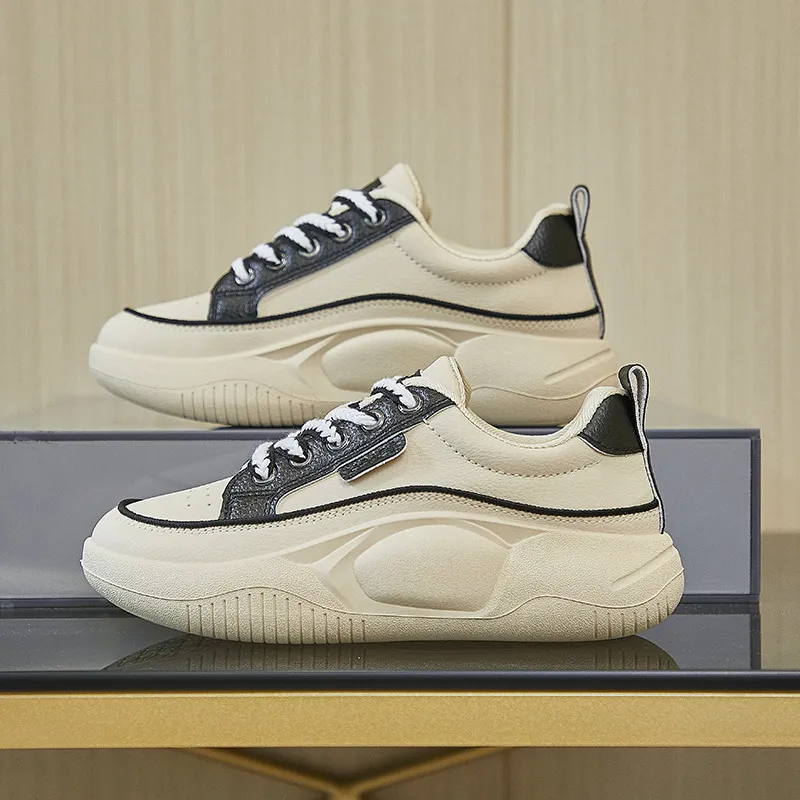 Thick Soled Shallow Low Cut Dad with Mesh for Comfortable Breathability Minimalist and Versatile Casual Board Shoes_voghion.com