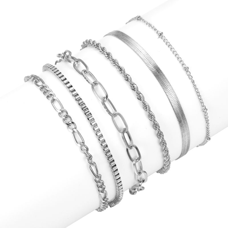 Boheemse minimalistische hand sieraden metalen dames set 6 multi layer ketting eenvoudige armband_voghion.com