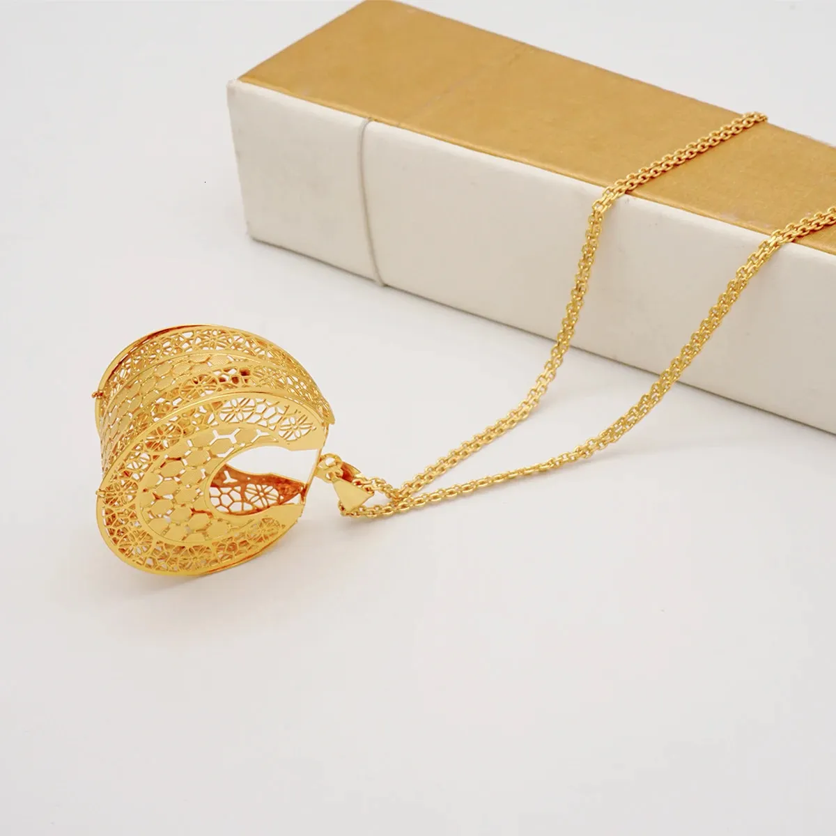 Wedding Jewelry Sets Fashion Dubai Copper Earrings Pendent Necklace For Women Romantic Daily Wear Party Anniversary_voghion.com