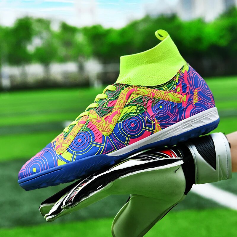 Sapatos de futebol ao ar livre Tênis masculinos Botas de futebol Adolescentes Adultos Crianças Chuteiras Antiderrapantes Ultraleve Unissex Turf Futsal_voghion.com