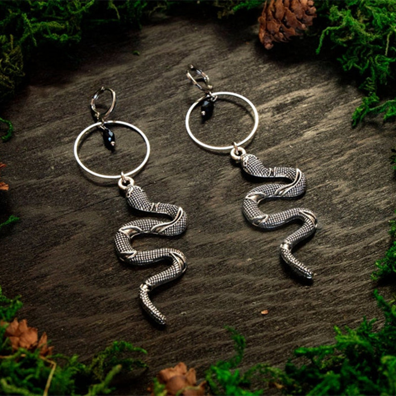 Overdreven serpentijn koele donkere stijl oorbellen Boutique oorbellen_voghion.com