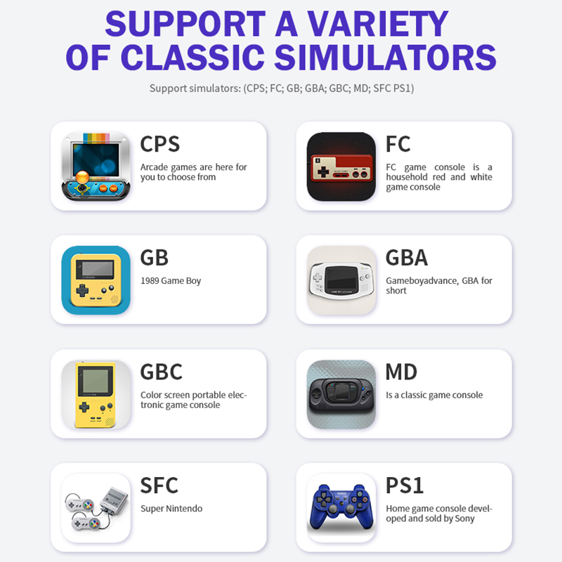 Video Game Consoles Dual Joystick Gameconsole 15000+ Classic Games Support 4 Player Familygame Game Stick With PS1/GB/CPS/SFC/FC_voghion.com
