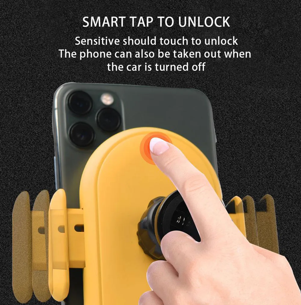 S11 10W Qi Wireless Charging Stand Charger Auto Infrared Sensor LED Mobile Phone Holder In Car Mount Air Vent_voghion.com