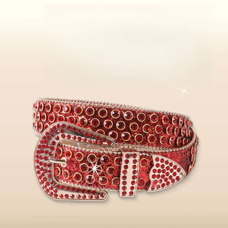 Neuer Jeansgürtel mit Strassverzierung für Damen_voghion.com