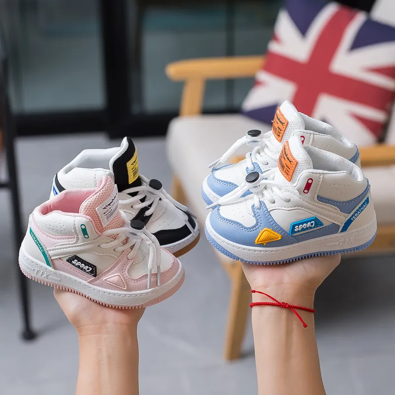 Chaussures de sport montantes pour enfants, baskets de basket-ball Littlesprouts pour garçons et filles, baskets d'école pour tout-petits, tailles 1 à 18_voghion.com