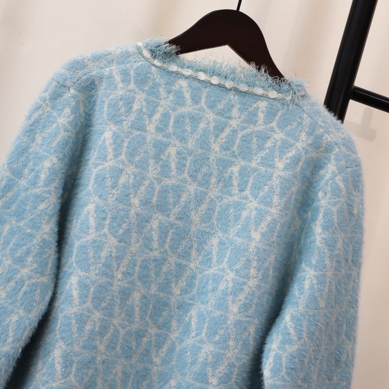 Women's Clothing mink veet knitted cardigan autumn and winter new loose high end temperament sweater coat_voghion.com