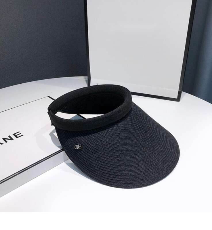 Women's Straw Visor Sun Hat For Beach Uv Protection Summer_voghion.com