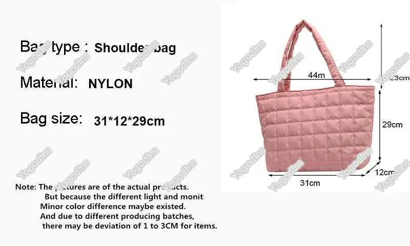 Winter New Waterproof Space Cotton Shoulder For Women Large Capacity Handbag Shopping Tote Lady Crossbody Bag_voghion.com