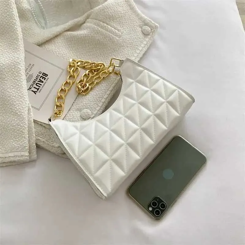 Sac bandoulière à chaîne en polyuréthane uni (100 %) pour femme Y241123_voghion.com