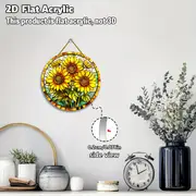 Captor de lumini din floarea-soarelui - Decor acrilic rotund pentru casă/fereastră/grădină. Cadou perfect de sărbători pentru Crăciun/Paște/Ziua Recunoștinței. Utilizare în interior/exterior._voghion.com