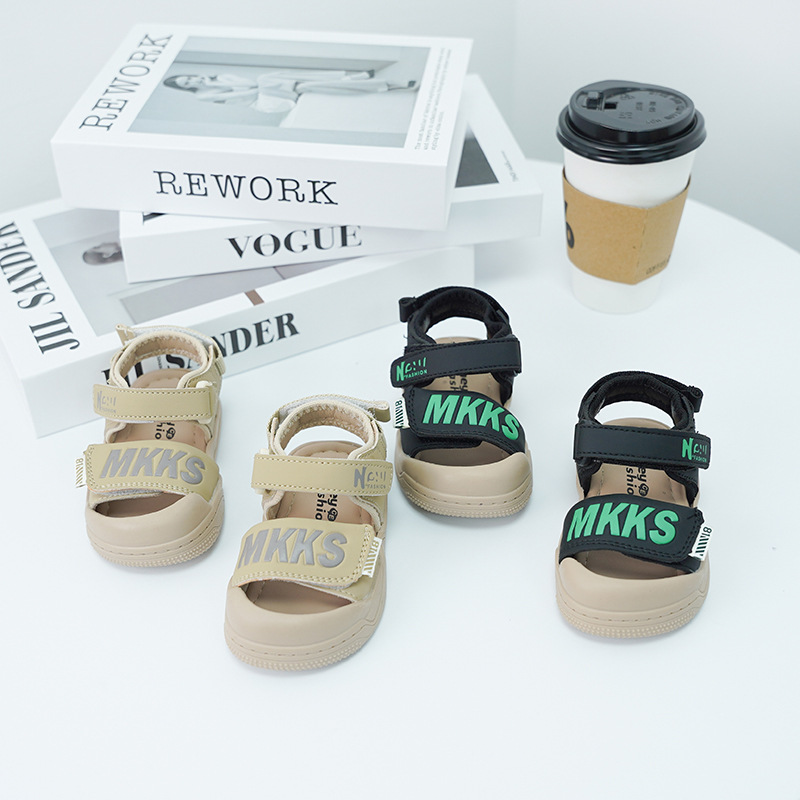 Mother & Kids Boys' sandals with closed toe and anti-kick new breathable casual shoes for girls and children with soft bottom and non-slip baby shoes_voghion.com