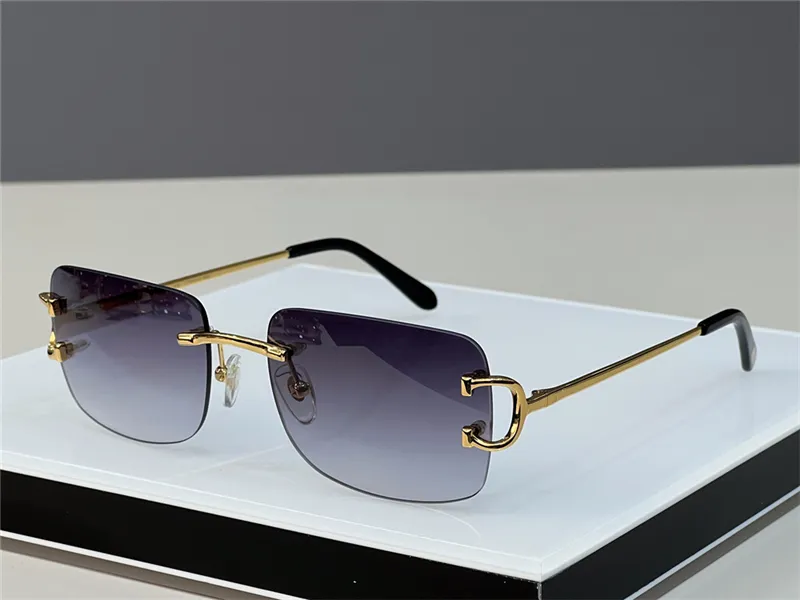 Men Designer Sunglasses Outdoor Fashion Zonnebril Women Vintage Frameless Square Small Rimless Eyewear Anti-reflective_voghion.com