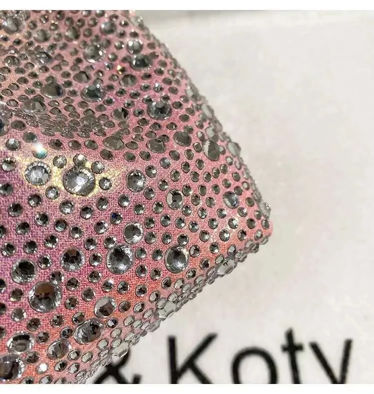 Borsa a tracolla con manico ad anello in metallo con glitter lucido Dias da sera, da donna, da festa, da sposa_voghion.com